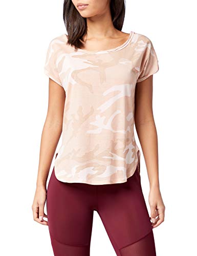 Urban Classics Ladies Back Shaped tee Camiseta, Multicolor (Rose Camo 01218), XL para Mujer