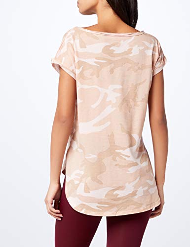 Urban Classics Ladies Back Shaped tee Camiseta, Multicolor (Rose Camo 01218), XL para Mujer