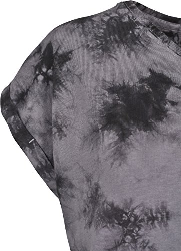 Urban Classics Ladies Batic Extended Shoulder tee Camiseta, Multicolor (Grey/Black 01239), S para Mujer
