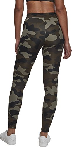 Urban Classics Ladies Camo Tech Mesh Leggings, woodcamo/blk, L para Mujer