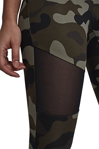Urban Classics Ladies Camo Tech Mesh Leggings, woodcamo/blk, L para Mujer