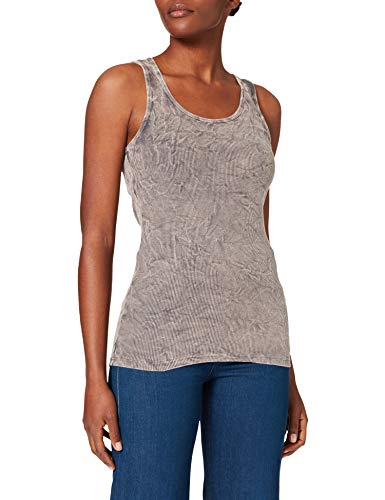 Urban Classics Ladies Crinkle Camo Tanktop Camiseta Deportiva de Tirantes, Gris (Grey 00111), S para Mujer