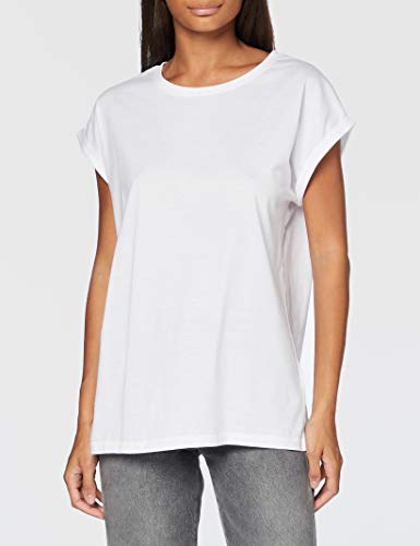 Urban Classics Ladies Extended Shoulder tee 2-Pack Camiseta, Black/White, L (Pack de 2) para Mujer
