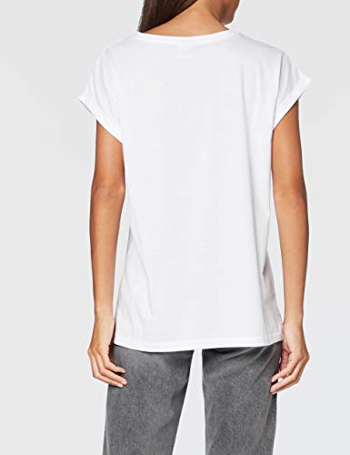 Urban Classics Ladies Extended Shoulder tee 2-Pack Camiseta, Black/White, L (Pack de 2) para Mujer