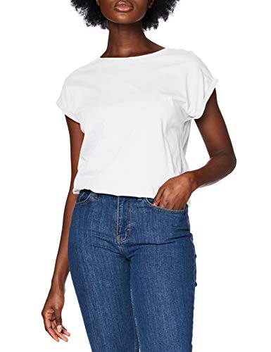 Urban Classics Ladies Extended Shoulder tee Camiseta, Blanco, L para Mujer