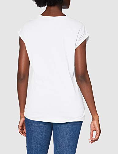 Urban Classics Ladies Extended Shoulder tee Camiseta, Blanco, XS para Mujer