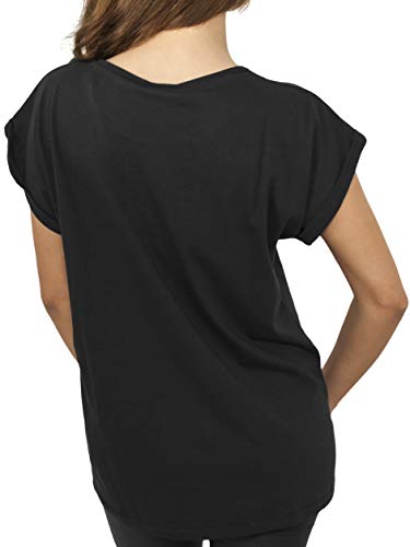 Urban Classics Ladies Extended Shoulder tee Camiseta, Negro, XXL para Mujer