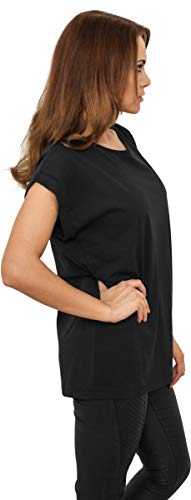 Urban Classics Ladies Extended Shoulder tee Camiseta, Negro, XXL para Mujer