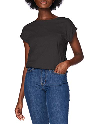 Urban Classics Ladies Extended Shoulder tee Camiseta, Negro, XXL para Mujer