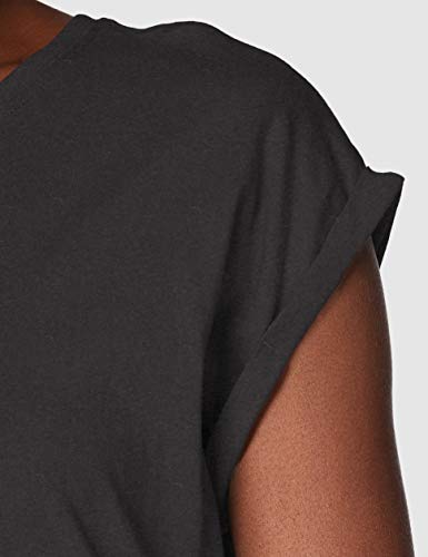 Urban Classics Ladies Extended Shoulder tee Camiseta, Negro, XXL para Mujer
