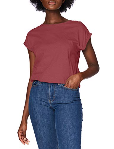 Urban Classics Ladies Extended Shoulder tee Camiseta, Rojo (Cherry 1151), M para Mujer