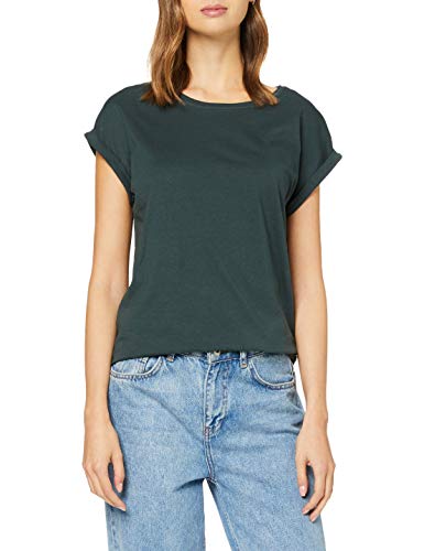 Urban Classics Ladies Extended Shoulder tee Camiseta, Verde (Bottle Green 02245), XS para Mujer