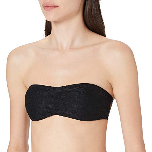 Urban Classics Ladies Laces Bandeau Camiseta sin Mangas, Negro (Black 00007), S para Mujer