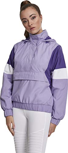 Urban Classics Ladies Light 3-Tone Pull Over Jacket, Chaqueta para Mujer, Morado (Lavender/Ultraviolet/Wht 01735), Medium
