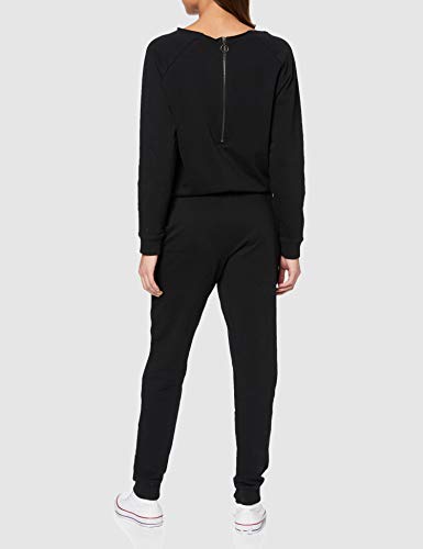 Urban Classics Ladies Long Sleeve Terry Jumpsuit Mono Largo, Negro (Black 00007), S para Mujer
