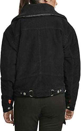 Urban Classics Ladies Oversized Corduroy Sherpa Jacket Chaqueta vaquera, Negro (Black/Black 00825), 4XL para Mujer