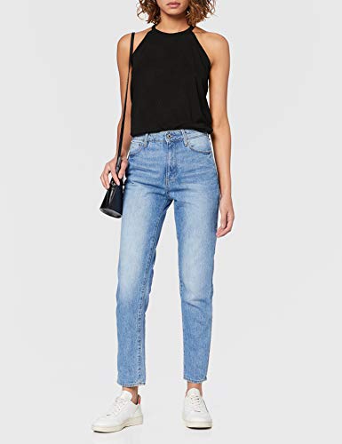 Urban Classics Ladies Peached Rib Neckholder Tank Camiseta Deportiva de Tirantes, Negro (Black 00007), L para Mujer