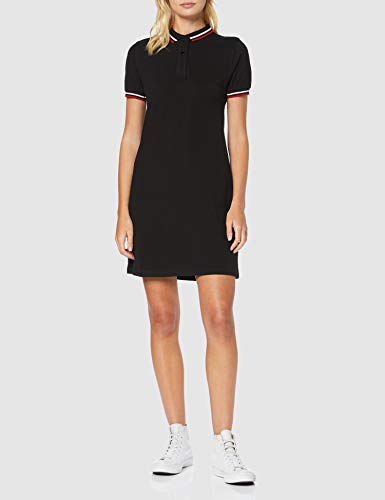 Urban Classics Ladies Polo Dress Vestido, Negro (Black 00007), 36 (Talla del Fabricante: X-Small) para Mujer