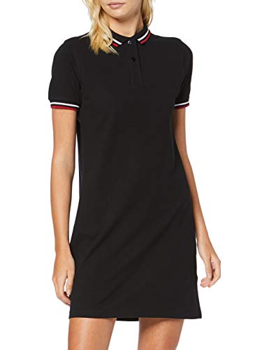 Urban Classics Ladies Polo Dress Vestido, Negro (Black 00007), 36 (Talla del Fabricante: X-Small) para Mujer