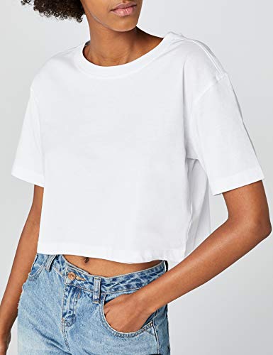 Urban Classics Ladies Short Oversized tee Camiseta, Blanco, S para Mujer