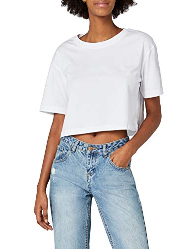 Urban Classics Ladies Short Oversized tee Camiseta, Blanco, S para Mujer