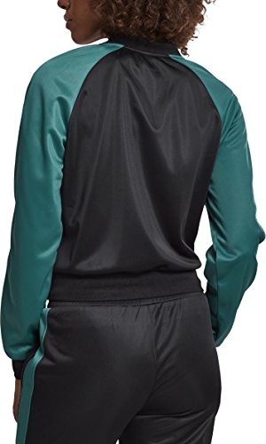Urban Classics Ladies Short Raglan Track Jacket Chaqueta deportiva, Multicolor (negro/verde/rojo Fire Red 01225), XL para Mujer