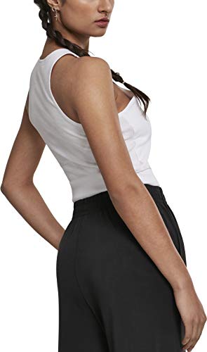 Urban Classics Ladies Squared Short Top Camiseta Deportiva de Tirantes, Blanco (White 00220), X-Small para Mujer
