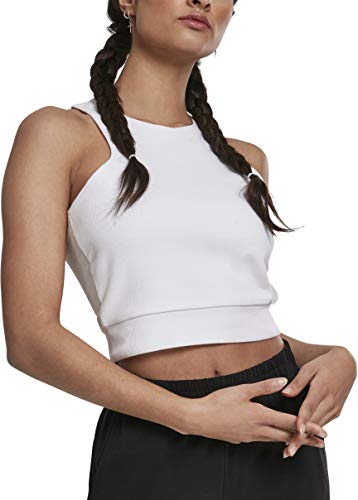 Urban Classics Ladies Squared Short Top Camiseta Deportiva de Tirantes, Blanco (White 00220), X-Small para Mujer