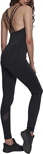 Urban Classics Ladies Tech Mesh Jumpsuit Mono Largo, Negro (Black 00007), XL para Mujer