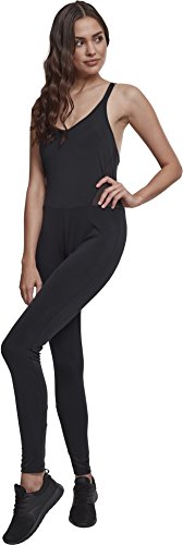 Urban Classics Ladies Tech Mesh Jumpsuit Mono Largo, Negro (Black 00007), XL para Mujer