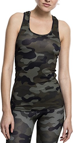 Urban Classics Ladies Top Camiseta, Multicolor (Wood Camo 396), S para Mujer