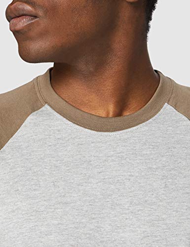 Urban Classics Raglan Contrast tee Camiseta, Multicolor (Grey/Army Green 1155), Medium para Hombre