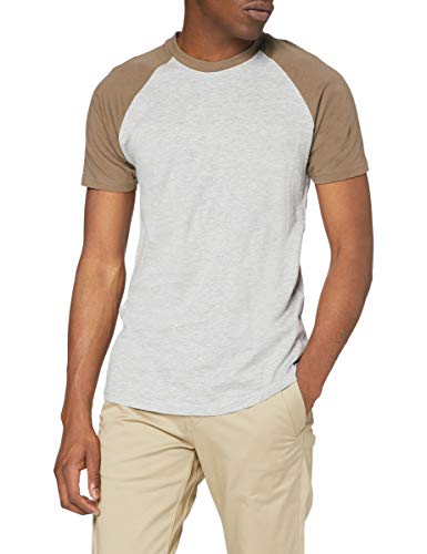 Urban Classics Raglan Contrast tee Camiseta, Multicolor (Grey/Army Green 1155), Medium para Hombre