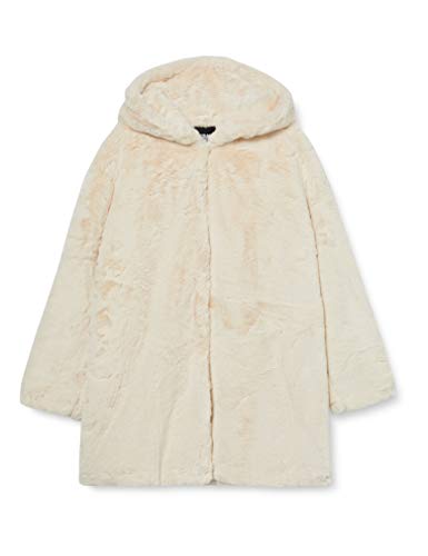 Urban Classics Teddyjacke Plüsch Mantel aus Fleece-Ladies Hooded Teddy Coat abrigo de pelo sintético, offwhite, XS para Mujer