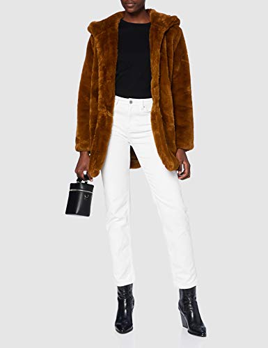 Urban Classics Teddyjacke Plüsch Mantel aus Fleece-Ladies Hooded Teddy Coat abrigo de pelo sintético, toffee, M para Mujer