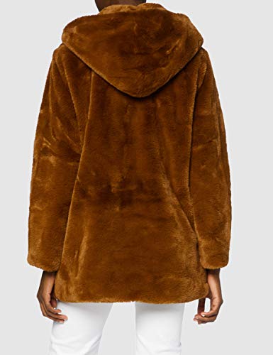 Urban Classics Teddyjacke Plüsch Mantel aus Fleece-Ladies Hooded Teddy Coat abrigo de pelo sintético, toffee, M para Mujer