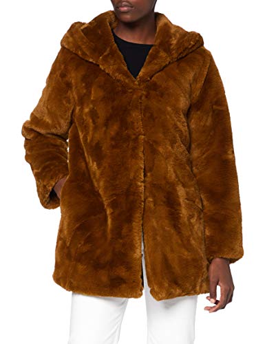 Urban Classics Teddyjacke Plüsch Mantel aus Fleece-Ladies Hooded Teddy Coat abrigo de pelo sintético, toffee, M para Mujer