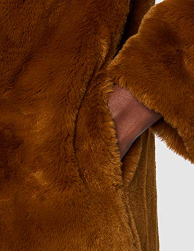 Urban Classics Teddyjacke Plüsch Mantel aus Fleece-Ladies Hooded Teddy Coat abrigo de pelo sintético, toffee, M para Mujer