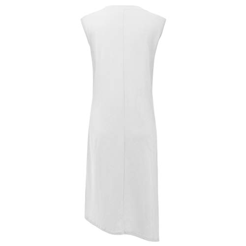 URIBAKY Vestido Casual De Estilo BáSico para Mujer, Verano Color SóLido con Hombros Descubiertos Cuello Redondo Dobladillo Suelto Vestido De Vacaciones Falda Acampanada Midi Y Vacaciones