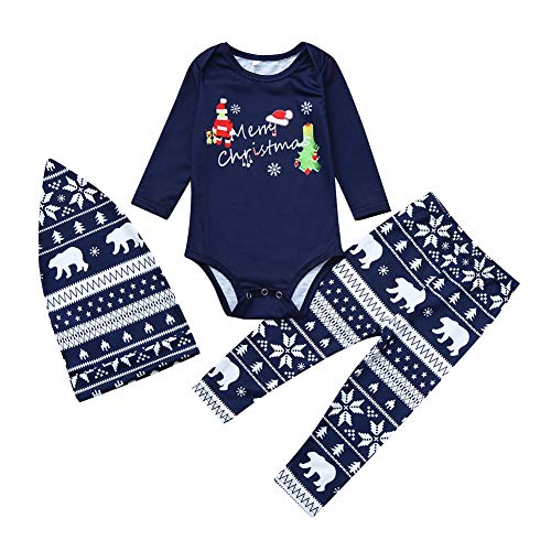 URMOSTIN Pijamas de Navidad Familia Ropa de Dormir de Navidad Conjunto, Dos Piezas Invierno de Camisas de Manga Larga Pantalones Ropa de Noche Homewear de Navidad para Mujeres Hombres Niño Bebé