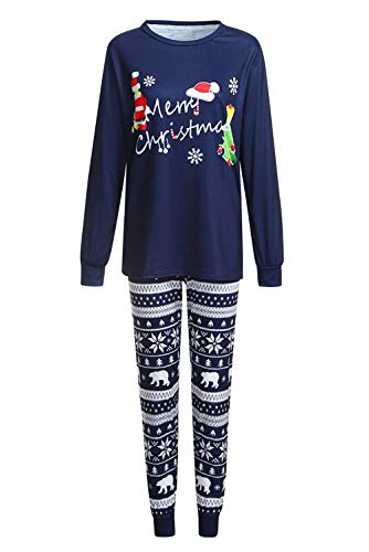 URMOSTIN Pijamas de Navidad Familia Ropa de Dormir de Navidad Conjunto, Dos Piezas Invierno de Camisas de Manga Larga Pantalones Ropa de Noche Homewear de Navidad para Mujeres Hombres Niño Bebé