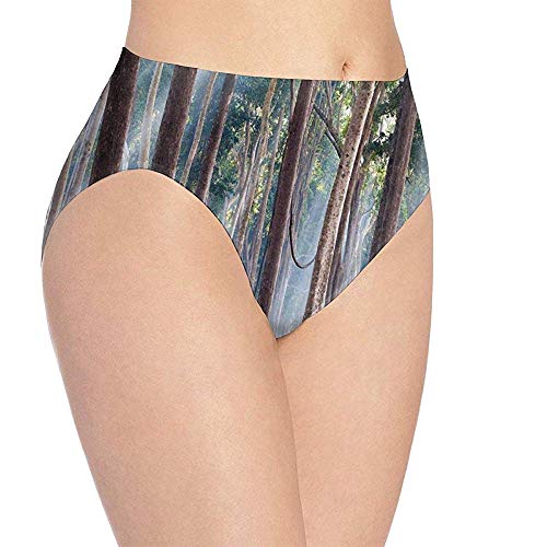 URORAPTrrrrr Womens Underwear Intimo Donna Magical Forest Customized Bikini Brief Hipster Underpants, L