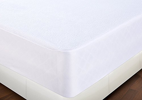 Utopia Bedding Premium 200 gsm 100% Impermeable Protector de Colchón, Funda de Colchón de Rizo de Algodón, Transpirable, Estilo Ajustado Todo Elástico (135 x 190 cm)