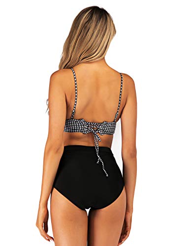 UUAISSO Conjunto de Bikini Push Up Baño Dos Piezas Mujer de Cintura Alta Bañador de Playa Swimwear, M