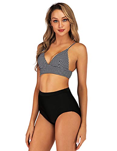 UUAISSO Conjunto de Bikini Push Up Baño Dos Piezas Mujer de Cintura Alta Bañador de Playa Swimwear, M