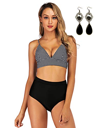 UUAISSO Conjunto de Bikini Push Up Baño Dos Piezas Mujer de Cintura Alta Bañador de Playa Swimwear, M