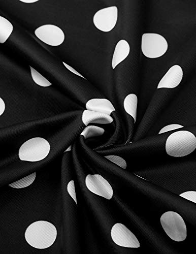 UUAISSO Mujer Vestido Fiesta Largo Manga Larga Floral Print Casual Verano Maxi Vestidos Playa Vacaciones A-Negro-Manga Corta S