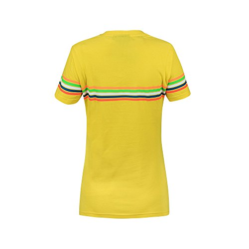 Valentino Rossi Vrwts307001002, Camiseta Stripes, Vr46 Mujer, Yellow, M 90 cm/35in Chest
