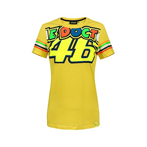 Valentino Rossi Vrwts307001002, Camiseta Stripes, Vr46 Mujer, Yellow, M 90 cm/35in Chest