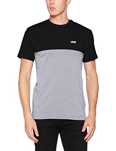 Vans Colorblock tee - Camiseta para Hombre , Negro (Black/athletic Heather), Large